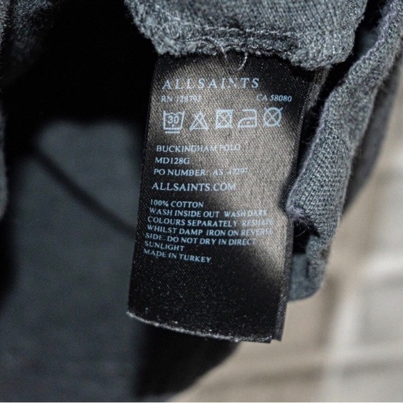 AllSaints Spitalfields Men's Large short-sleeve polo shirt - Picture 6 of 6